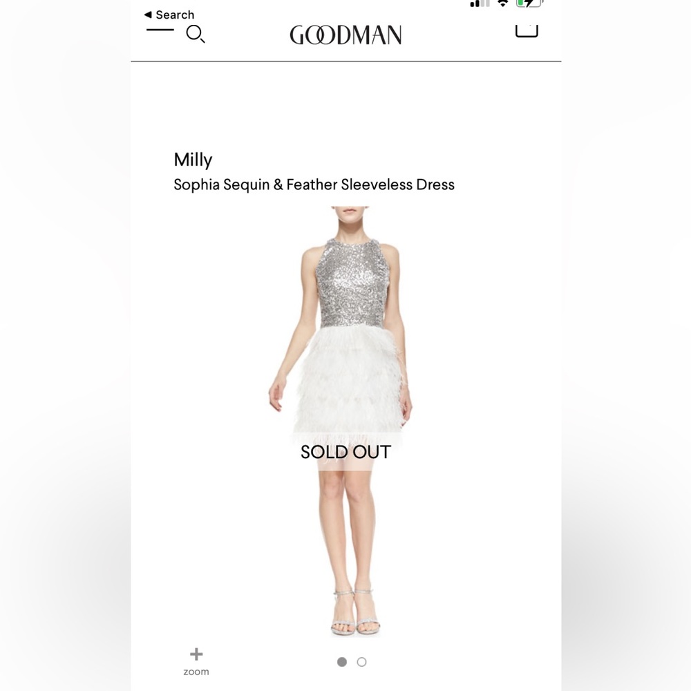 Milky Sophia feather and sequin‎ dress. Never worn. Retail 648